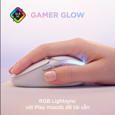 Chuột game không dây Logitech G705 Bluetooth & LIGHTSPEED, RGB , gọn nhẹ 85g, 6 nút lập trình, PC/Mac/Laptop - Hàng Chính Hãng
