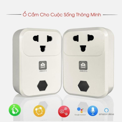 Ổ cắm Wifi Hunonic SK01 điều khiển mọi thiết bị từ xa bằng điện thoại, Hẹn giờ tự động, Chia sẻ người dùng, BH 12 tháng.