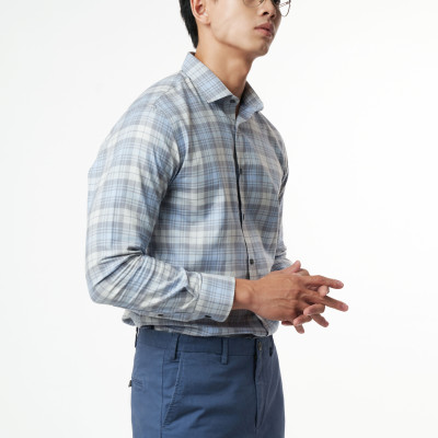Áo Sơ Mi Caro Melange Nam Cotton Chống Nhăn Tự Nhiên Ninomaxx N&M 2110033