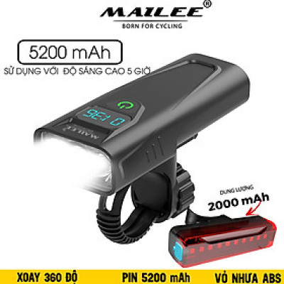 Đèn Pha Xe Đạp Chiếu Sáng Chống Nước CD-30 Gắn Tay lái, Vỏ nhựa ABS, Sạc Điện Type-C Có Đồng Hồ Hiển Thị Thời Gian Lượng Pin, Có Hỗ trợ Sạc Khẩn Cấp - Mai Lee