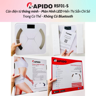 Cân sức khỏe và phân tích các chỉ số cơ thể Rapido RSF02-S (Trắng) Không bluetooth - Hàng chính hãng