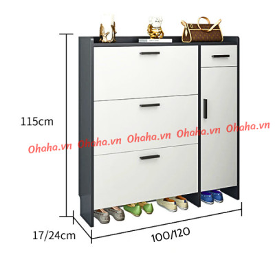 [Kèm Ảnh Thực Tế - Miễn phí vận chuyển & Lắp đặt]Tủ giày thông minh siêu mỏng cao cấp Ohaha - TGCC023