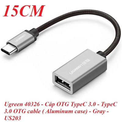 Ugreen UG40326US203TK 15Cm màu Đen Dây USB Type-C hỗ trợ OTG - HÀNG CHÍNH HÃNG