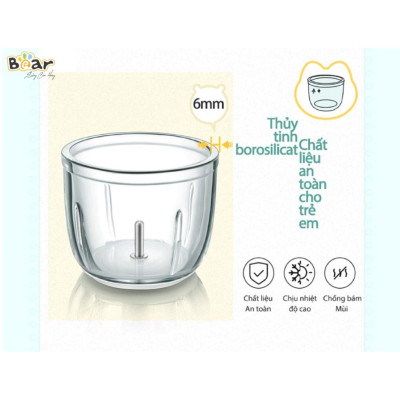 Máy Xay Thực Phẩm Xay Ăn Dặm BEAR Xay Cực Êm An Toàn Vệ Sinh 0.3L Công Suất 120 W  - Hàng Chính Hãng