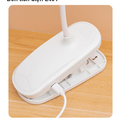 Đèn học LED gắn kẹp bảo vệ mắt chống cận cảm ứng Rhino L401, tích điện đa năng làm việc, để bàn học - Hàng chính hãng