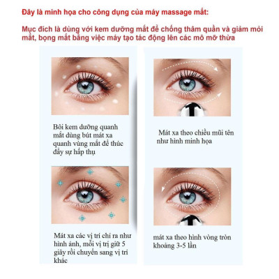 Máy massage mắt mini cầm tay 10 chế độ - Máy chống đau mỏi cơ cao cấp sạc USB loại bỏ quầng thâm mắt (Hàng Chính Hãng)