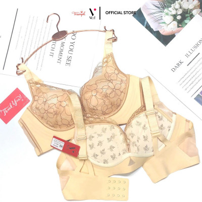 Áo lót nữ không gọng đệm mút dày 3cm Vicci AV.226 bản lưng to không đường may 3 móc nâng đẩy ngực tuyệt đối