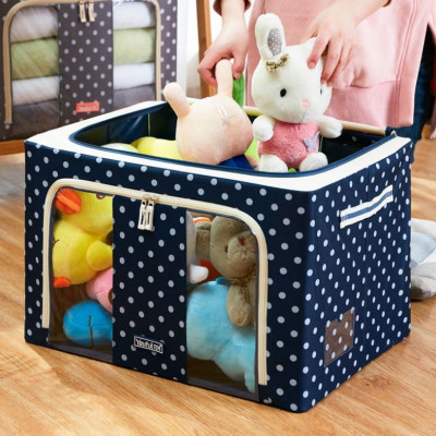 Tủ Vải Đựng Đồ Khung Thép Chịu Lực, Túi Đựng Chăn Màn Quần Áo Tiện Lợi - Giao Màu Ngẫu Nhiên- Hàng Chính Hãng MINIIN