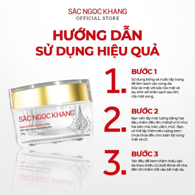 Kem Dưỡng Da Ban Đêm Sắc Ngọc Khang 10g giúp dưỡng da ẩm mịn, tươi sáng và mờ nám - sạm - tàn nhang