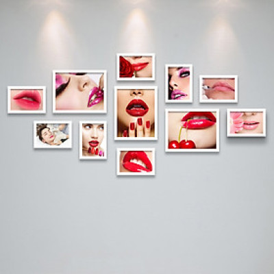 Khung Ảnh Bộ Treo Tường Trang Trí Cửa Tiệm Phun Xăm Môi, Điêu Khắc Chân Mày, Trang Điểm Đẹp Nhất Tặng Kèm bộ ảnh như hình mẫu, đinh treo tranh và sơ đồ treo PGC294