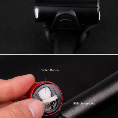 Đèn Trước Xe Đạp Nhỏ Gọn Sáng Mạnh 350 Lumens Sạc Điện USB Với Bóng Led Cree Giúp Trợ Sáng Xe Đạp Đi Đêm Mai Lee