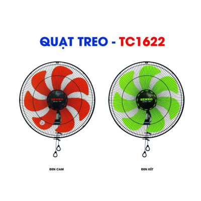 Combo 2 cây quạt treo 2 dây mẫu mới 7 cánh Senko TC1622 (65W) - Màu ngẫu nhiên - Hàng chính hãng