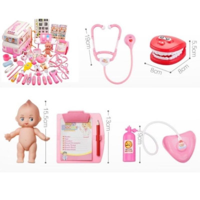 Nubie Đồ Chơi Bác Sĩ 30pcs Xe Cứu Thương Có Đèn, Nhạc Cho Bé Nhập Vai Mô Phỏng Thiết Bị Y Tế, Khám Bệnh