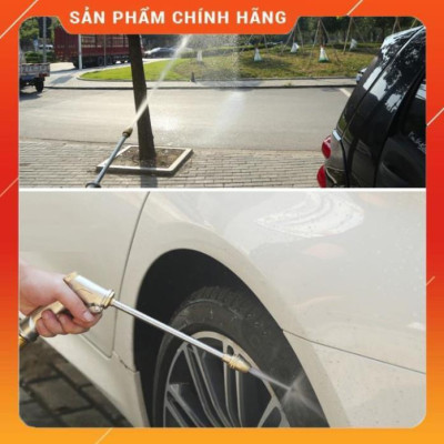 ️ Bộ dây vòi xịt nước rửa xe, tưới cây , tăng áp 3 lần, loại 20m 206701-2 đầu đồng, cút, nối đồng nhựa