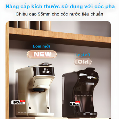 Máy pha cà phê 6 trong 1 Espresso, Viên Nén Nespresso, Nescafe Dolcegusto, Kcup, Túi ESE POD và Trà - Thương hiệu Mỹ cao cấp HiBREW H1B - Hàng Nhập Khẩu