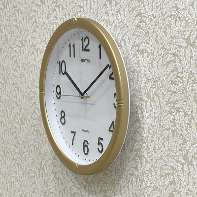 Đồng hồ treo tường Nhật Bản Rhythm CMG434BR18, Kích Thước 28.0 x 4.3cm, 580g , vỏ nhựa cao cấp, dùng pin (AAx1)