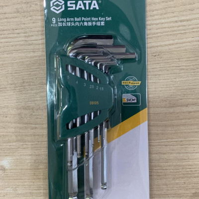 Bộ lục giác đầu bi 9 cái tay dài 09105 hệ mét