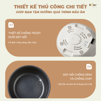 Nồi Cơm Điện Tử Bear 3L Lòng Nồi 5 Lớp Đa Năng Nấu Cơm Nấu Cháo Hầm Hấp Hâm Nóng Hẹn Giờ Lên Đến 12 Tiếng SB-NC30A - HÀNG CHÍNH HÃNG