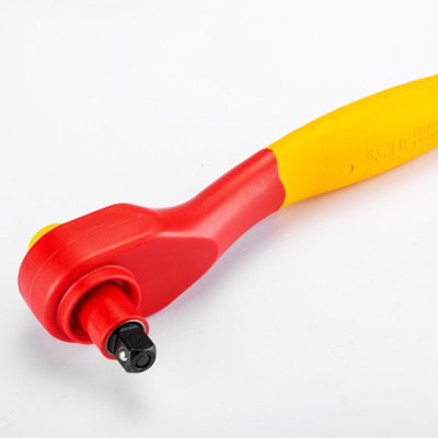 Cờ lê bánh cóc cách điện 1000V VDE đầu 3/8 dài 200mm SATA 12982