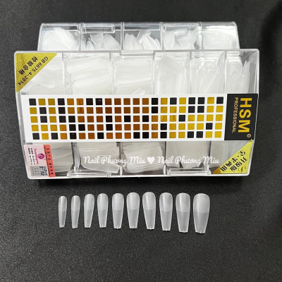 Móng Úp Tay HSM 500 Móng, Đủ Size, Nhiều Form Vuông Thang Tròn Nhọn, Nhựa Trong Đục, Làm Nail Đa Dạng Và Sáng Tạo bộ nail giả dáng bầu
