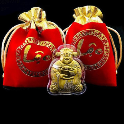 Phụ Kiện Ông Thần Tài Dát Vàng Cao Cấp TL04 - Tặng Túi Gấm Lộc