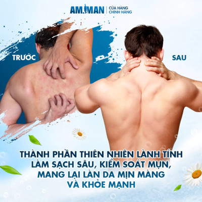 Combo tinh hoa nam giới AM MAN: Sữa tắm gội nam AM FANTASTIC 5in1 365ml & Gel rửa mặt AM AGERASIA 100ml & Bọt vệ sinh nam AM CHERISH 120ml kèm hộp túi làm quà tặng