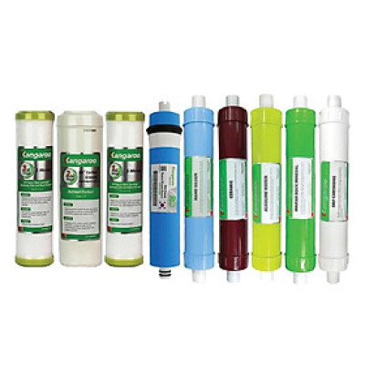 Trọn bộ 9 lõi lọc nước Kangaroo hàng chính hãng dùng cho máy lọc nước Kangaroo KG108A KV
