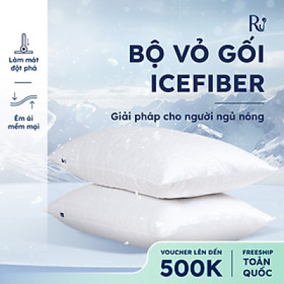 Bộ 2 Vỏ Gối Nằm Vải Lạnh IceFiber™ Ru9 - Hỗ Trợ Giấc Ngủ Mát Mẻ và Thoải Mái | Kích Thước: 50 x 70 cm