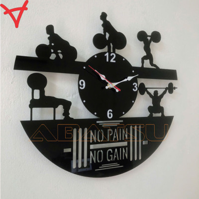 Setup phòng gym chất lừ, trang trí phòng gym đẹp với đồng hồ ‘No Pain, No Gain - Abatsu
