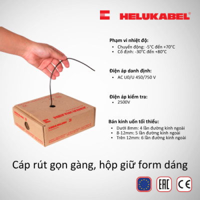 Dây cáp lõi đơn HELUKABEL H07V-K | Hộp 100m