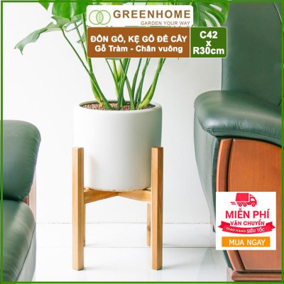 Đôn Kê Chậu Cây Greenhome, C42xR30cm, Đôn Gỗ Tràm Bền Cứng, Lắp Đặt Dễ Dàng, Tăng Tính Thẩm Mỹ Chậu Cây Cảnh