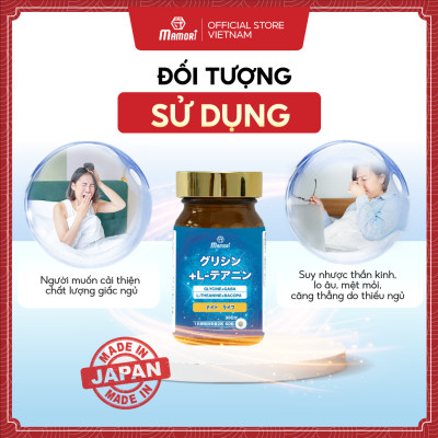 Combo 3 Hộp Viên uống MAMORI Glycine L-Theanine giúp giảm căng thẳng - stress, Hỗ trợ ngủ ngon, ngủ sâu giấc (60 Viên)