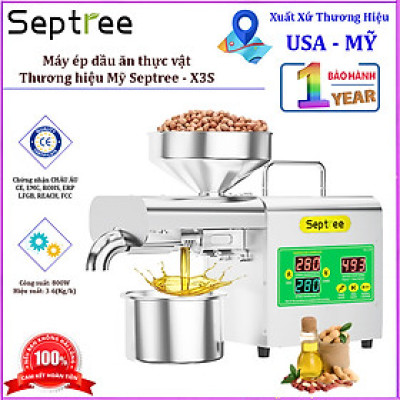 Máy ép dầu ăn thực vật chuyên dụng, dùng trong gia đình. Thương hiệu Mỹ cao cấp Septree - X3S. HÀNG CHÍNH HÃNG