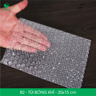 B2 - 20x15 cm - 25 Túi bóng khí chống sốc đóng hàng - Túi gói hàng, bọc chống sốc, xốp chống sốc