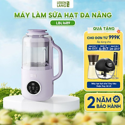 Máy làm sữa hạt đa năng Lebenlang LBL1689, 500W, 800ml, tiết kiệm thời gian, có hẹn giờ, bảo hành 2 năm - hàng chính hãng
