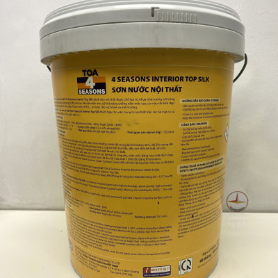 Sơn nước Toa 4 Season Top Silk dễ lau chùi nội thất màu vàng kem 8792 _18L