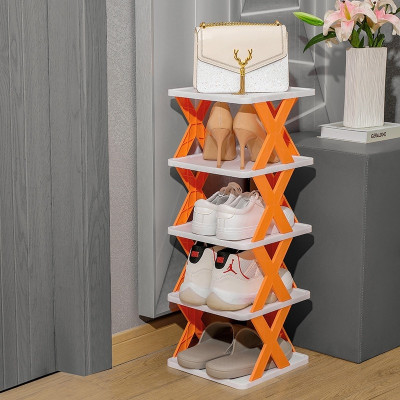 Kệ Để Giày Dép Chữ X Thông Minh Có Thể Tháo Lắp Gấp Gọn - Kệ Nhựa 5 Tầng Cao Cấp Để Đồ Trang Trí Đa Năng Tiện Dụng - Giao Mầu Ngẫu Nhiên