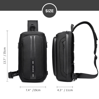 Túi xách đeo chéo vai OZUKO chống trộm và nước có cổng sạc USB tiện dụng