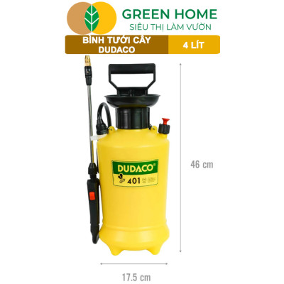 Bình Tưới Cây Dudaco, GreenHome, 4 Lít, Phun Xa 2 Chế Độ, Bơm Nhẹ Tay, Tưới Cây Phun Sương, Bền, Đẹp