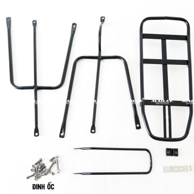 Baga sau xe đạp MTB địa hình BG-101V, baga ghế ngồi sau cho bánh xe 26 / 27.5 / 700C (lắp chốt đinh chờ), chất liệu thép trọng lượng chở max 75 kg (đầy đủ phụ kiện đinh ốc) - Mai Lee