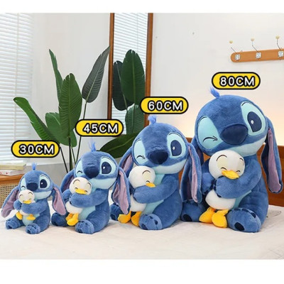Thú nhồi bông Stitch ôm vịt đáng yêu - Size 22cm - Gồm 1 Stitch và Một Bé Vịt Rời Cute