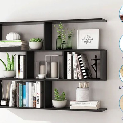 Kệ Sách Gỗ Treo Tường 4 Tầng, Giá Để Sách Trang Trí Cho Bé Juno sofa CTKT06-120 KT 120 x 82 x 20cm