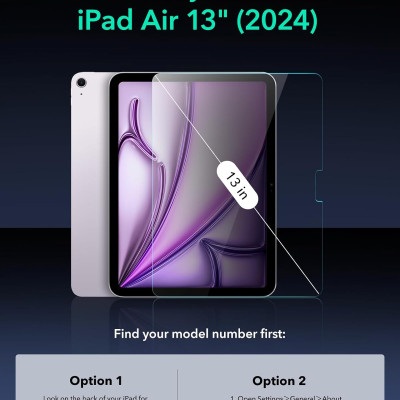 Miếng dán kính cường lực bảo vệ màn hình cho iPad Air 6 13 inch 2024 ESR Tempered-Glass Screen Protector - Hàng Chính Hãng