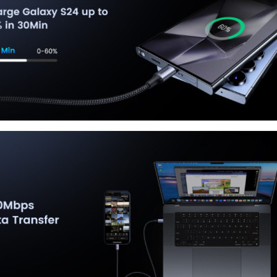 Cáp sạc và truyền dữ liệu 0.5M USB Type-C to USB Type C 60W từ máy tính ra điện thoại Ugreen 50149 - Hàng chính hãng