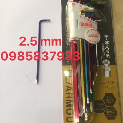 Lục giác màu 2.5 mm chữ L đầu bi dài TLC-2.5 Eight Nhật vặn ốc chìm tuổi thọ dài