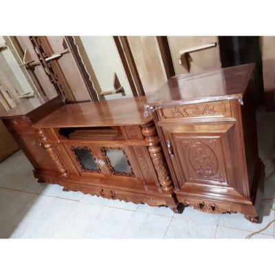 Kệ tivi cột nho gỗ xoan Đào