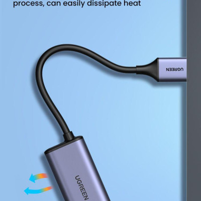 Ugreen UG70693CM323TK 4K 60hz Bộ chuyển đổi HDMI sang USB Type-C màu ghi xám có cổng cấp nguồn micro usb 5v - HÀNG CHÍNH HÃNG