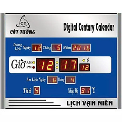 Đồng Hồ LED Vạn Niên Treo Tường Cao Cấp – Có Lịch Âm,  Sang Trọng, 40x30cm Chuẩn Phong Thủy