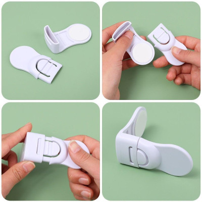 Chốt Khóa Tủ Kéo, Chốt Khóa Bảo Vệ An Toàn Cho Bé - Khóa Chốt An Toàn Tủ, Sử Dụng Miếng Dán Chắc Chắn, Tiện Dụng Trong Gia Đình. TakyHome 3110