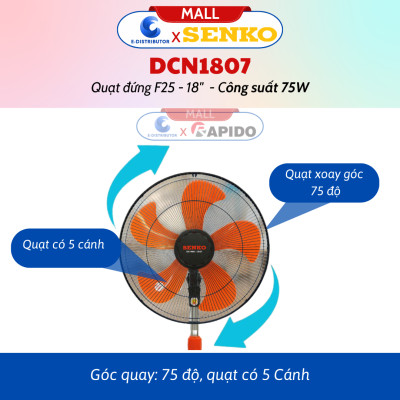 Quạt Đứng Công Nghiệp Senko DCN1807 - Hàng Chính Hãng - Bảo Hành 24 Tháng